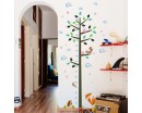 Growth Chart Tree  for Kids Height Ruler with Birdcage and Birds Wall Decal Sticker